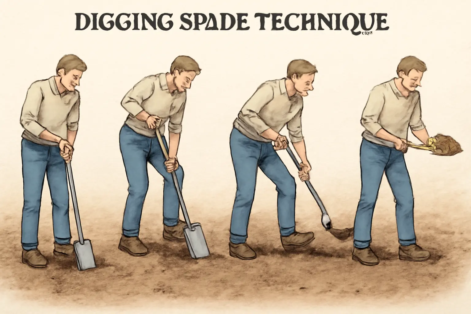 2. Step-by-Step Digging Spade Technique