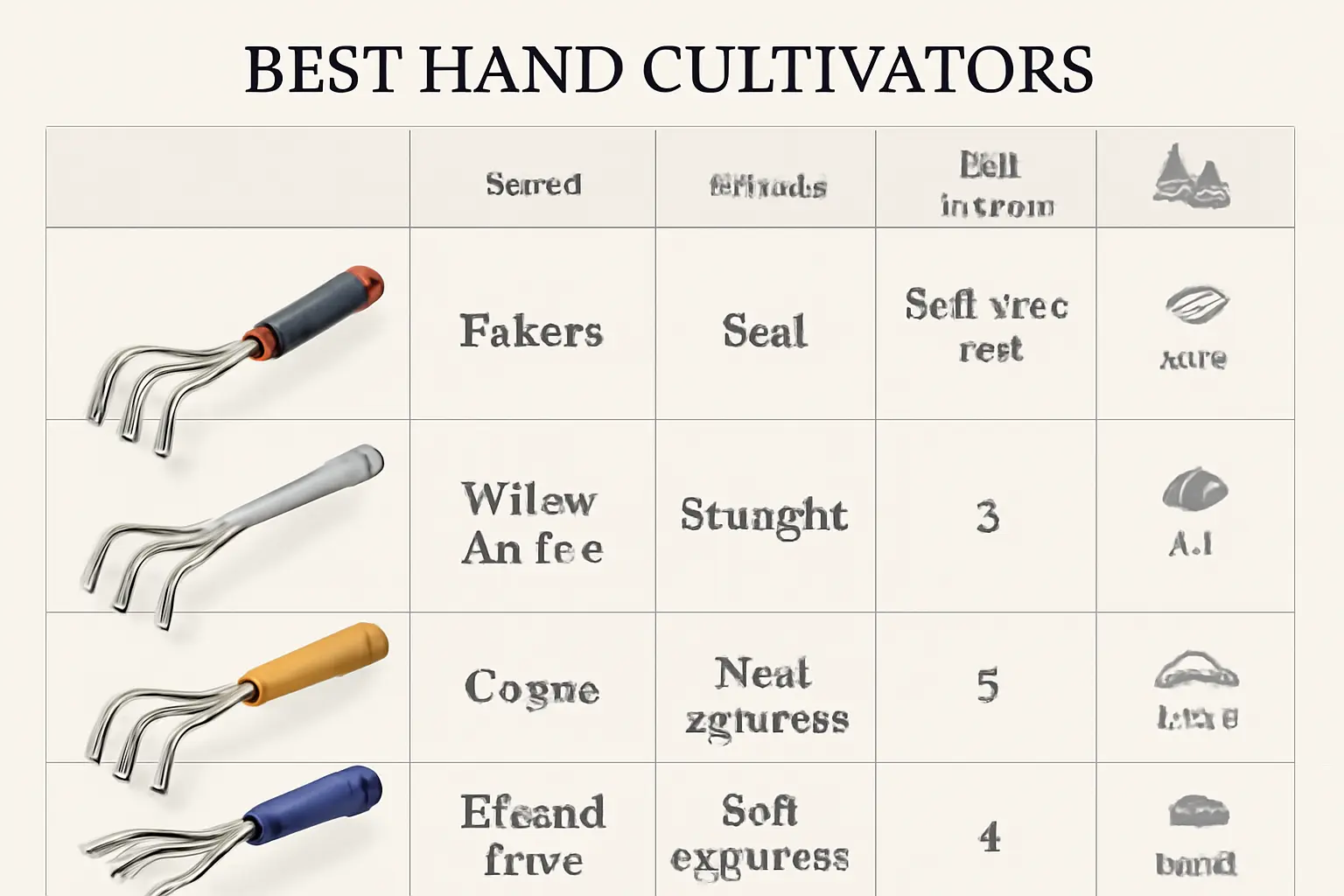 3. Comparison Table of Best Hand Cultivators