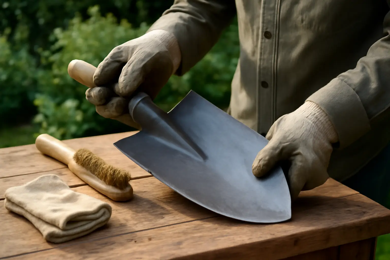 2. Preparing the Garden Spade Before Sharpening