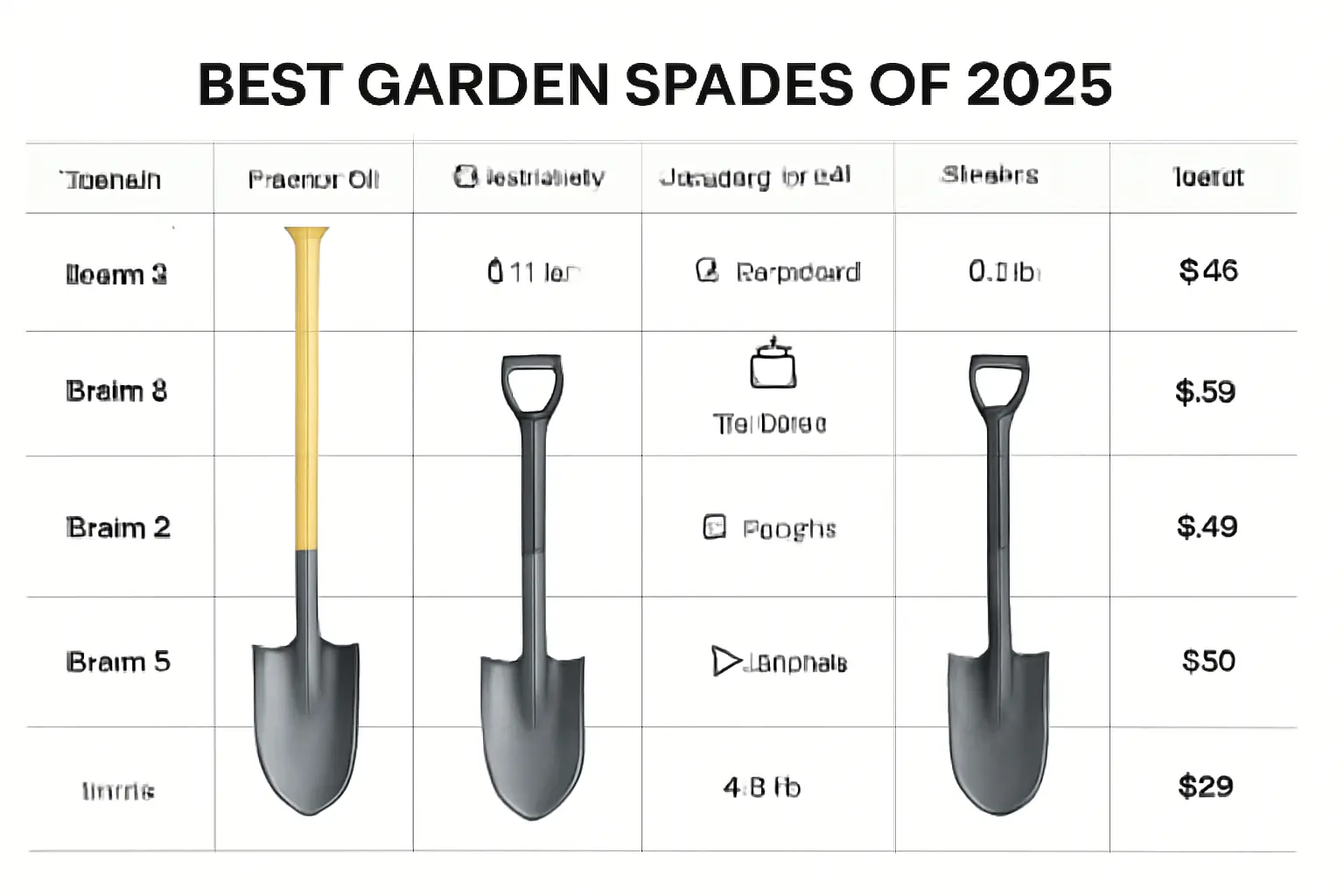 2. Top Picks Overview: Best Garden Spades 2025 Comparison Table