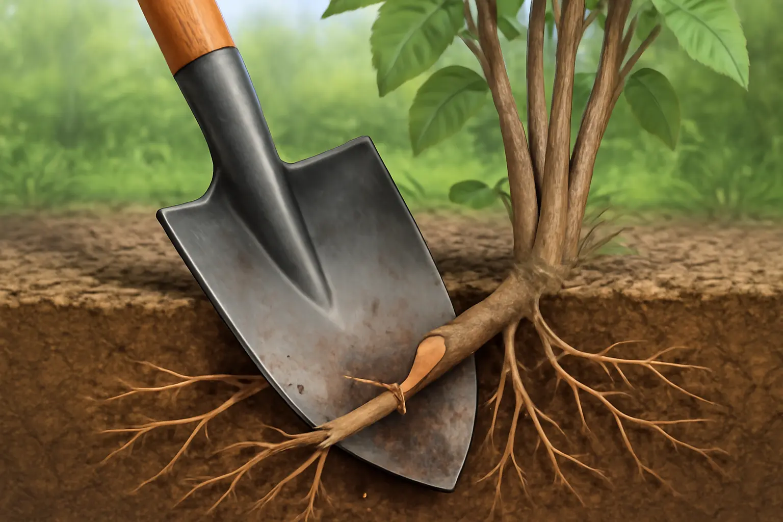 8. Visual Guide: Using Garden Spades to Cut Roots Correctly