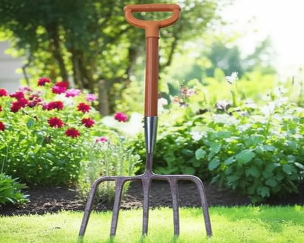 3-tine compost fork with widely spaced tines