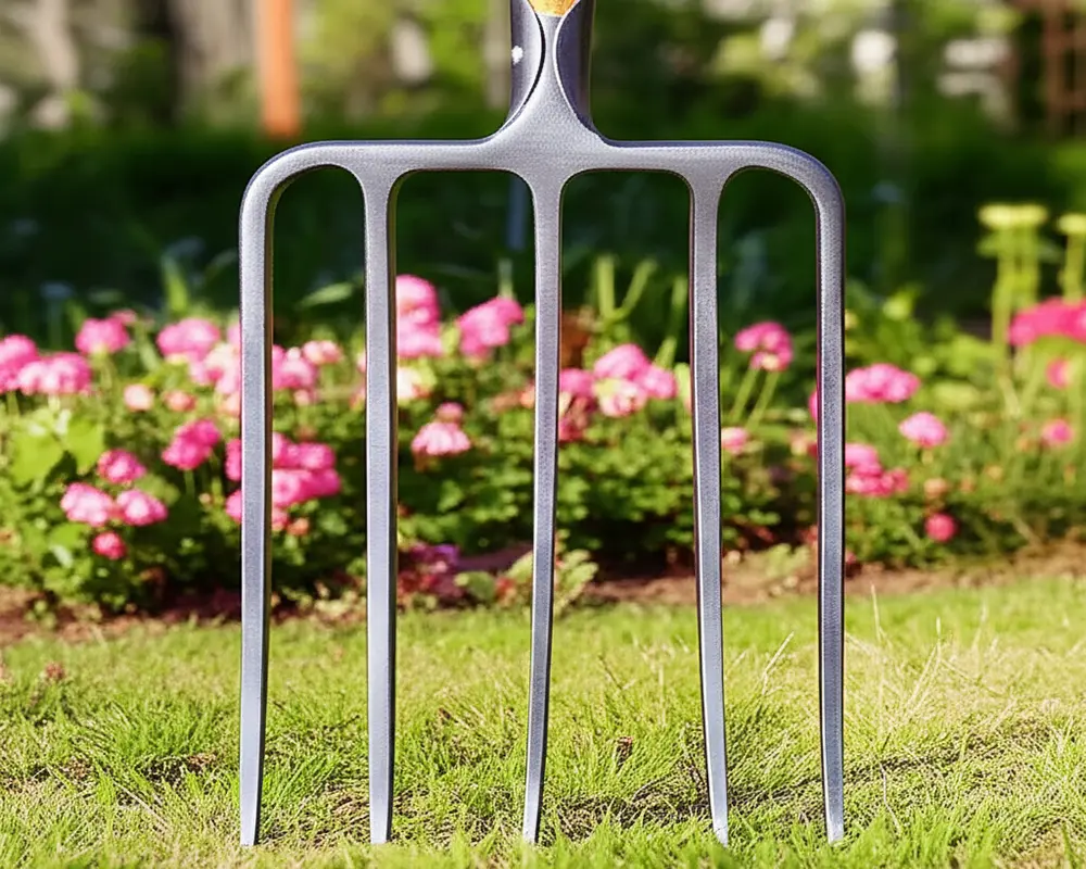 4-tine digging garden fork with strong tines