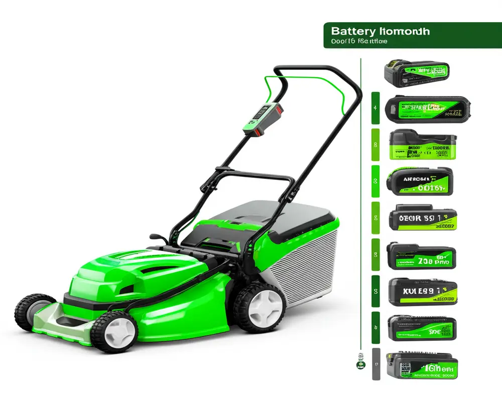 Battery lawn mower runtime range by battery specifications
