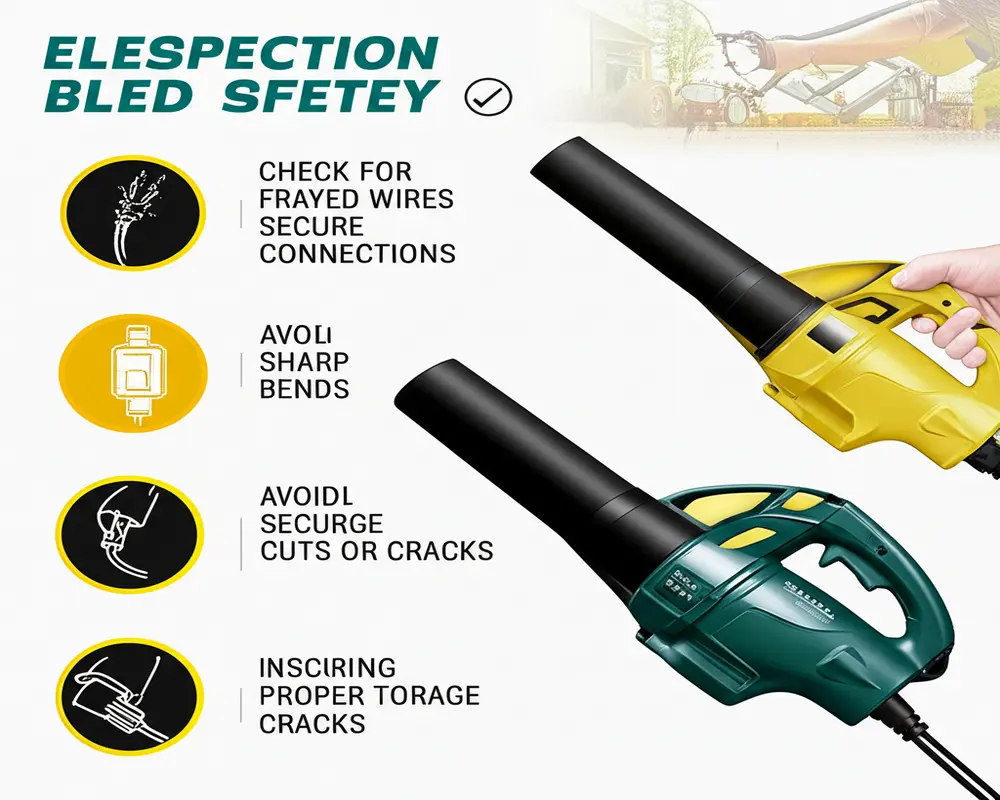 Inspection checklist for electric leaf blower cord safety and damage prevention