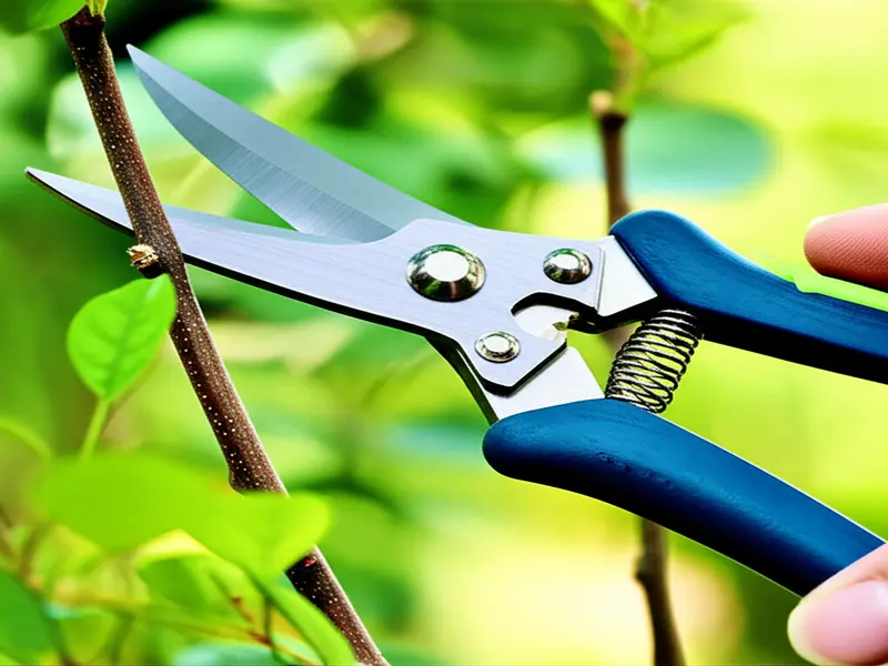 A close-up image showing various Corona pruning shears laid out neatly, highlighting their robust design and different types.