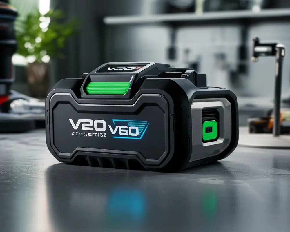 Craftsman cordless electric mower battery pack showcasing V20 and V60 technology