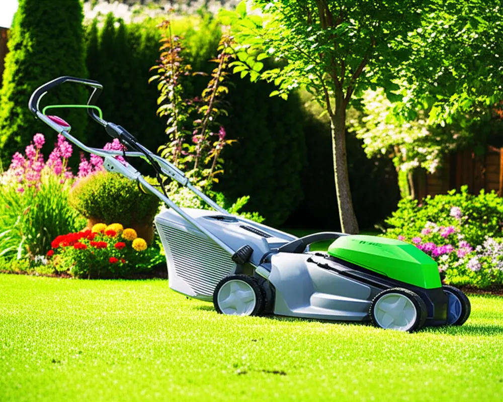 Electric eco-friendly lawn mower operating
