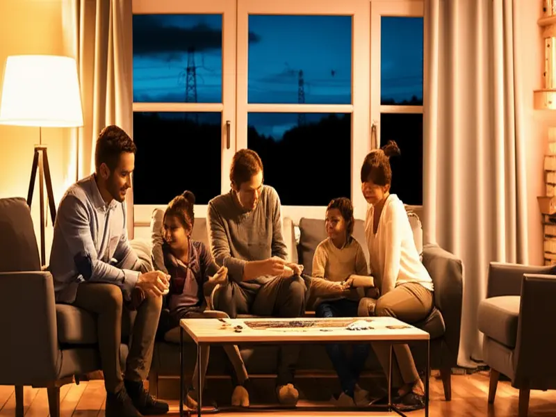 Emergency Home Generators Ensure Family Safety During Blackouts Family using an emergency home generator during a blackout
