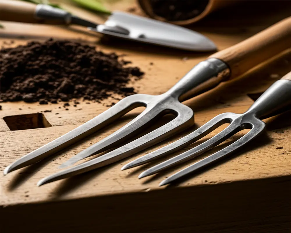 Comparison of forged and stamped garden fork heads
