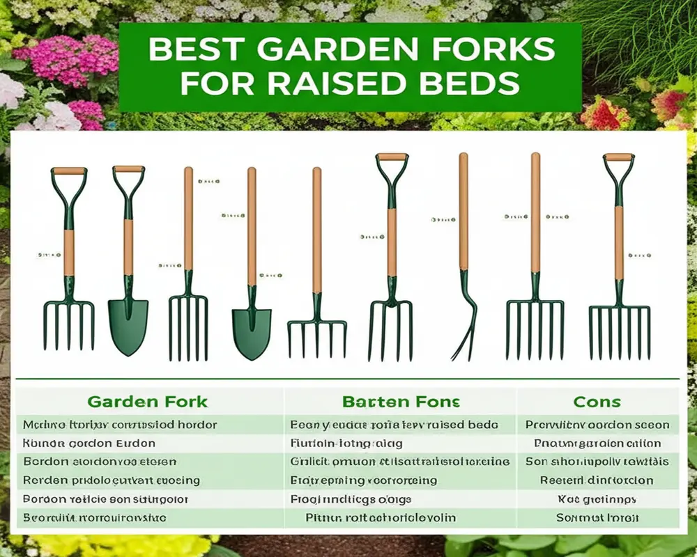 Comparison table of best garden forks for raised beds