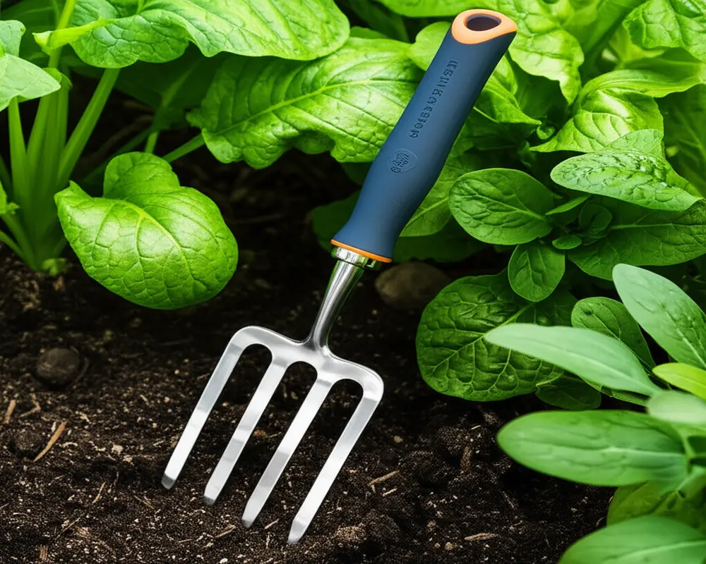 Compact garden fork ideal for raised beds