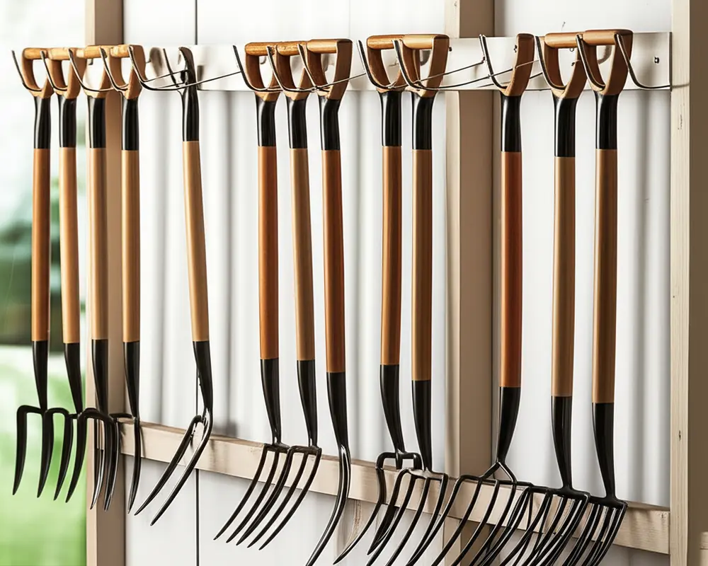 Proper Storage to Prevent Rust on Garden Forks Dry and organized garden fork storage to prevent rust