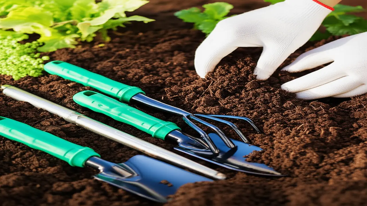 Hand cultivator and soil testing tools for soil sampling Hand cultivator and soil testing tools used for garden soil sample collection
