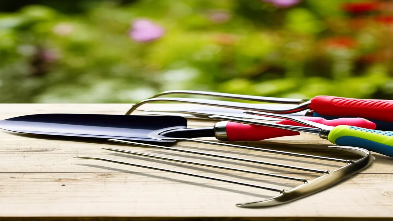 Different types of hand fork gardening tools showing various tine shapes and handle designs
