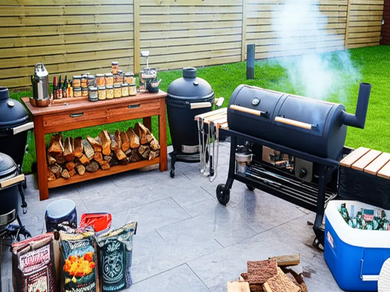 Ideal Backyard BBQ Station Layout Diagram of an ideal BBQ station layout with different zones clearly marked