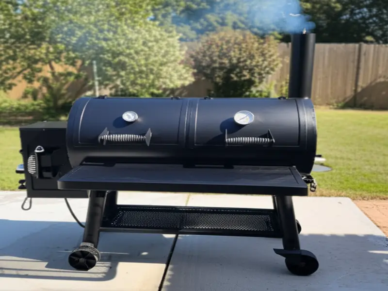 New smoker interior before and after seasoning