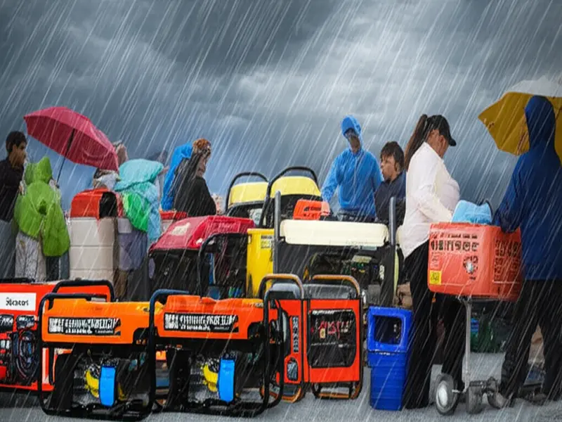 Weatherproof generators are in high demand during hurricane season People buying weatherproof generators during hurricane season
