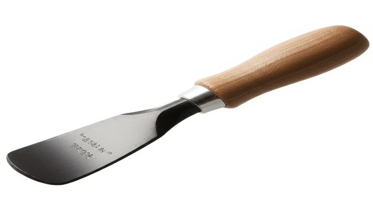 Close-up of a Japanese hand cultivator wooden handle demonstrating ergonomic design