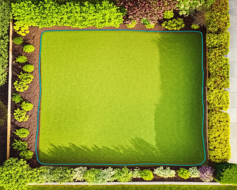 Boundary wire layout around lawn edges