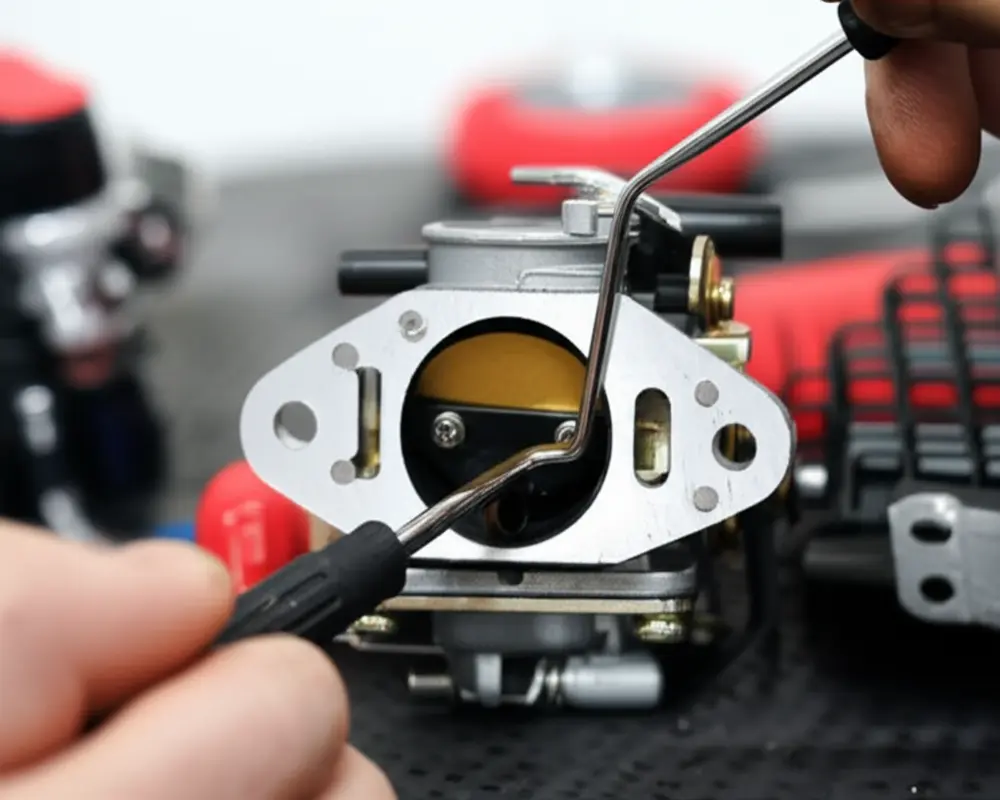 Carburetor cleaning process on leaf blower