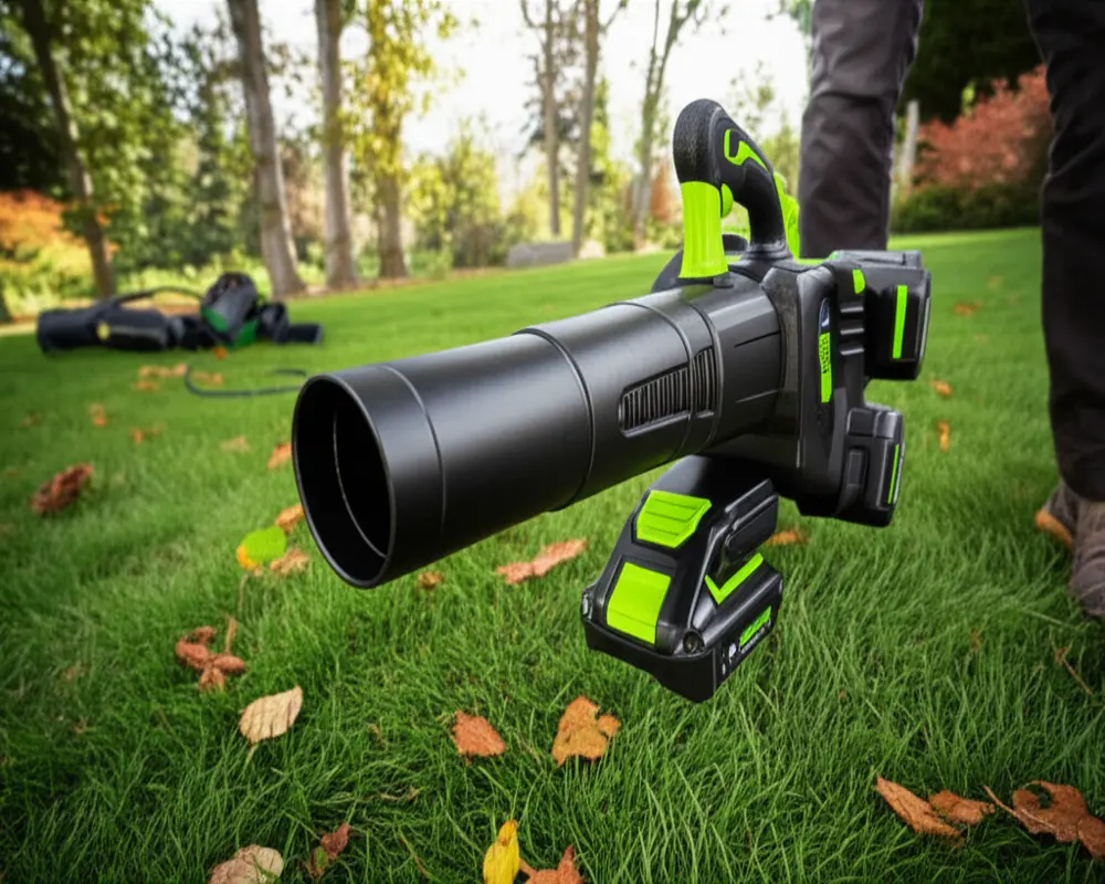Cordless leaf blower with multiple batteries for extended large-yard use