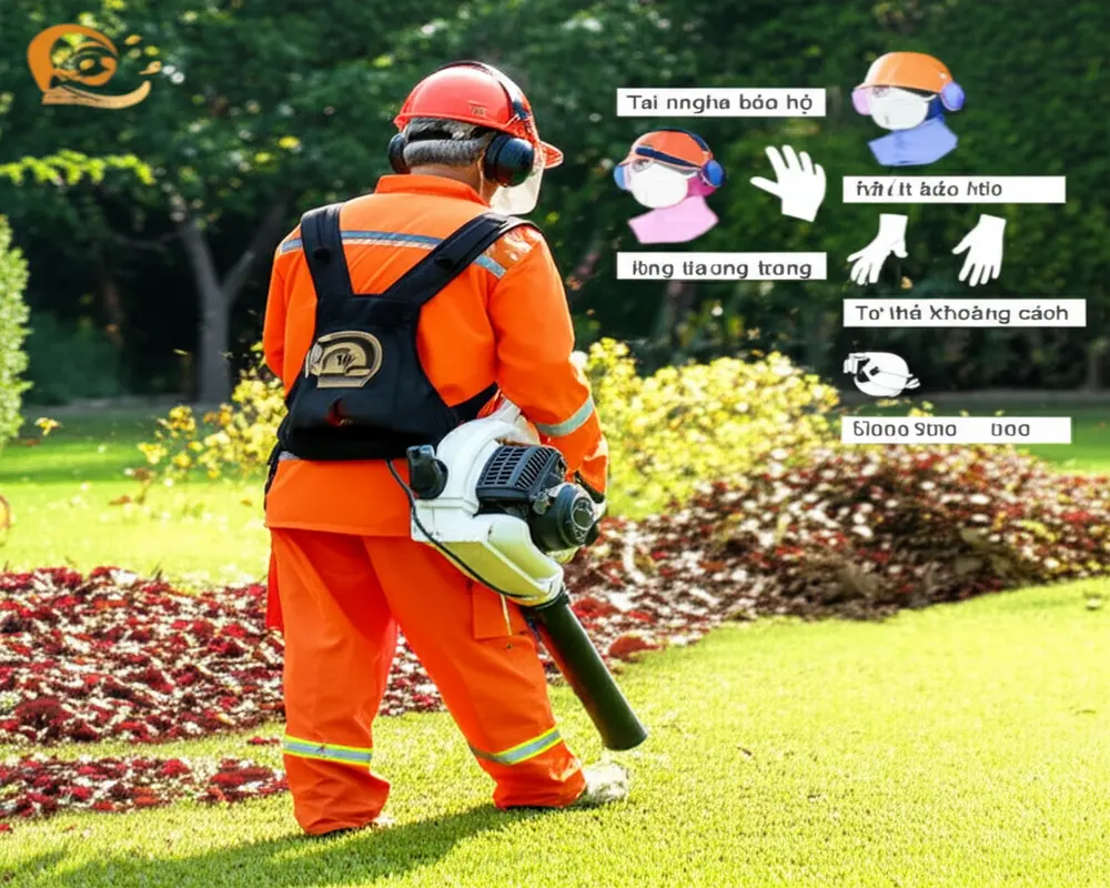 Safety tips and gear for seniors using a leaf blower