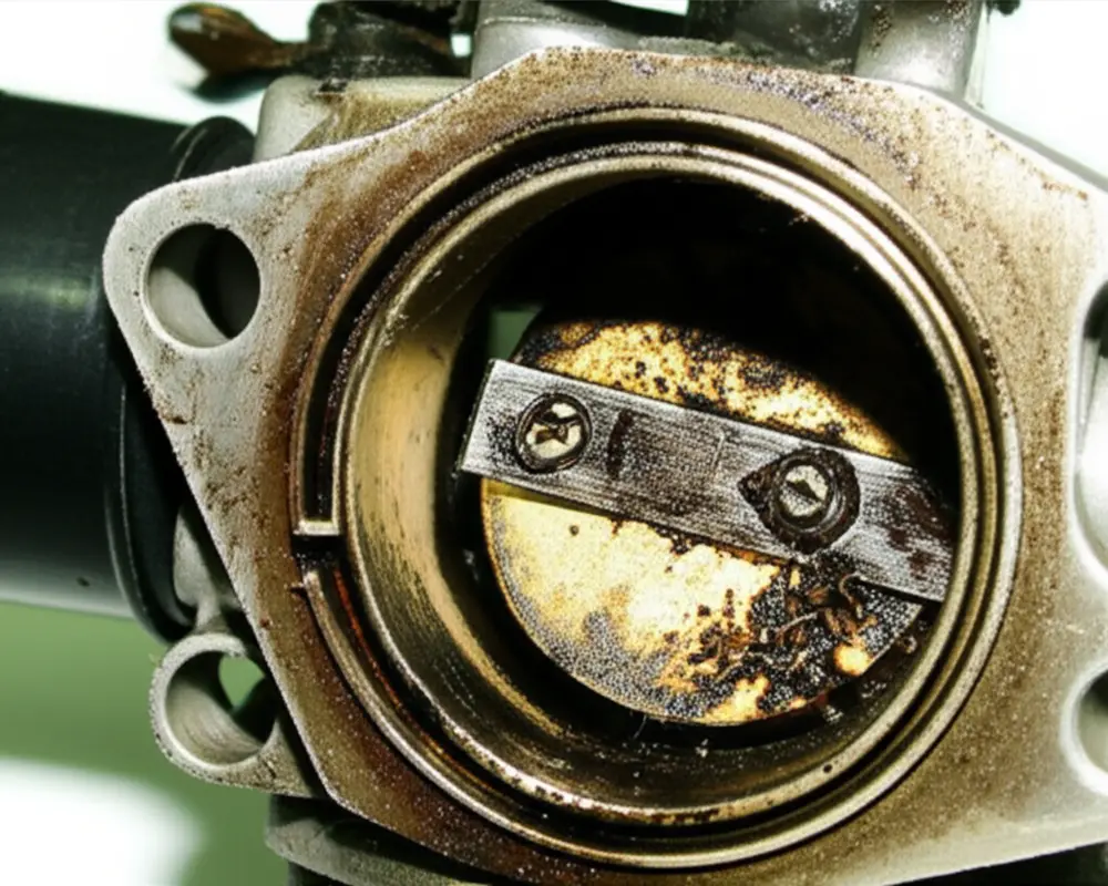 Leaf blower carburetor clogged with dirt and grime