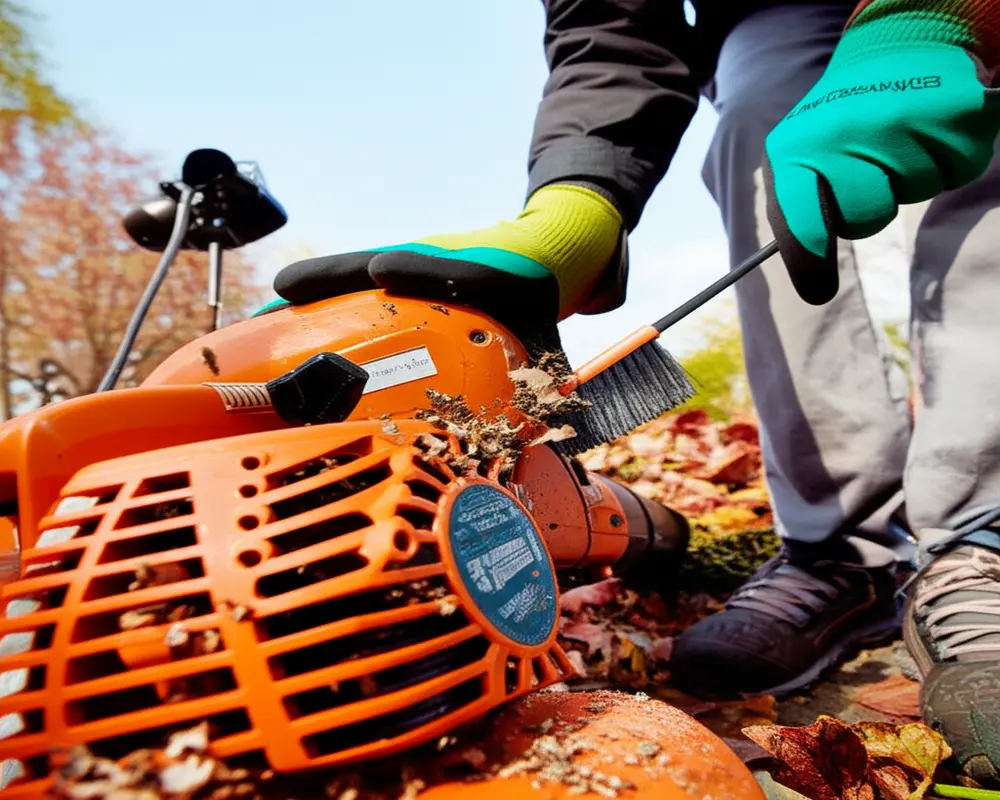 Cleaning leaf blower before winter storage