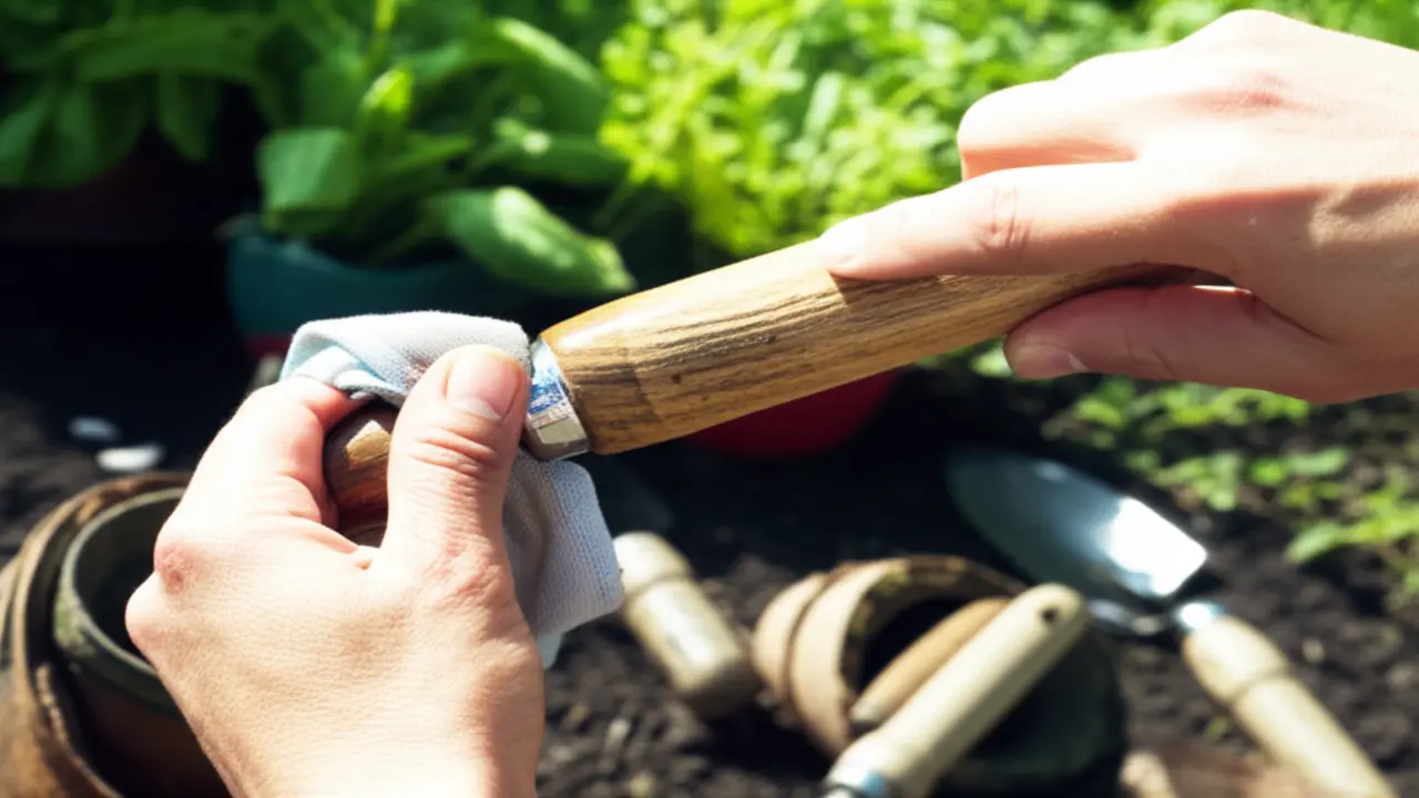 Maintenance of Wooden Handle Hand Cultivator Cleaning and oiling a wooden handle hand cultivator to maintain its durability