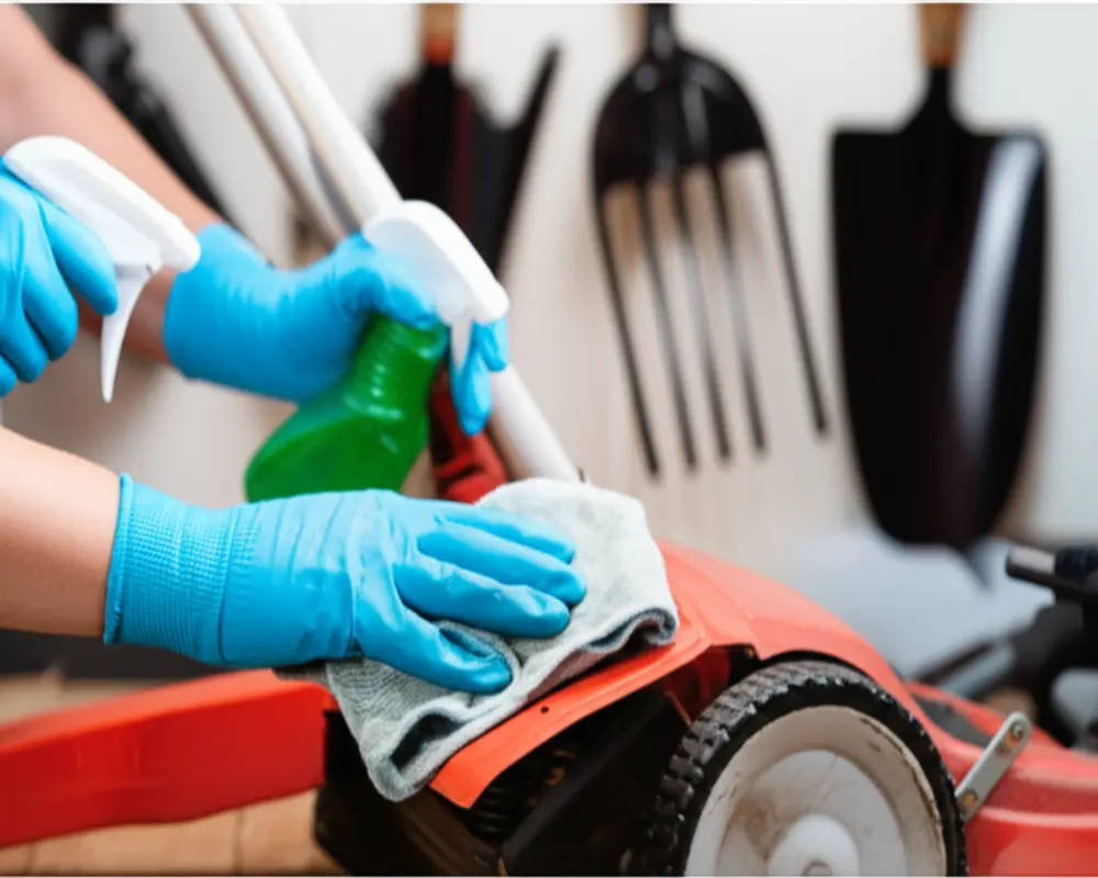 Cleaning mower blade for smooth operation