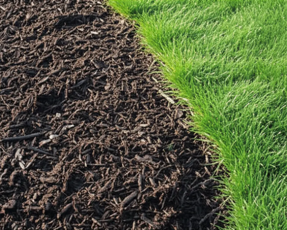 Mulched lawn showing enhanced soil moisture retention