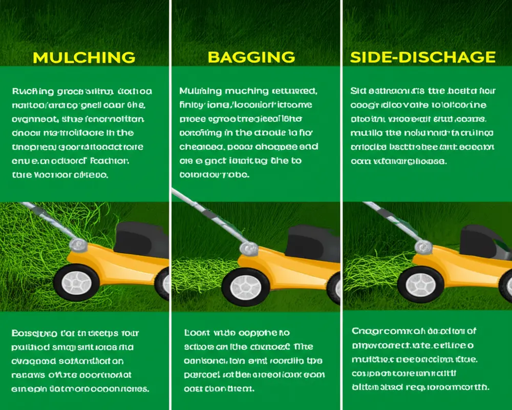 Comparison of mulching, bagging, and side-discharge lawn mowing methods