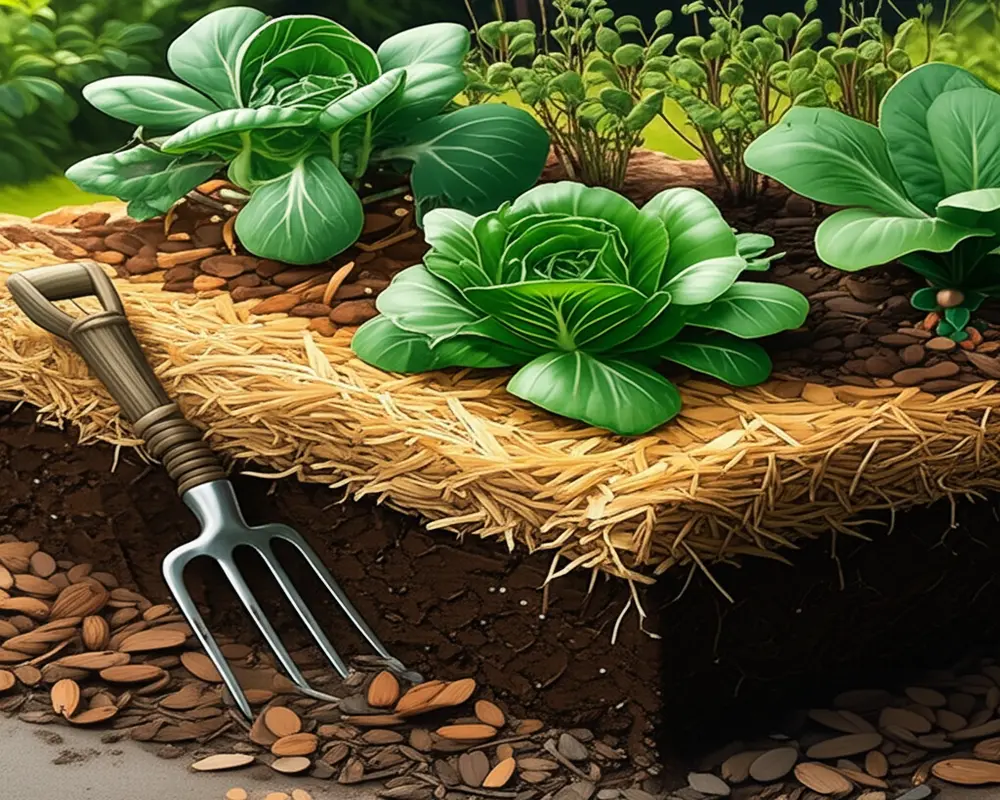 No-dig gardening bed illustrating sustainable garden fork alternative No-dig gardening bed illustrating sustainable garden fork alternative