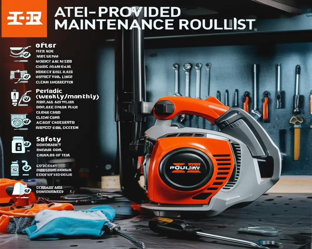 Poulan leaf blower maintenance checklist with tools
