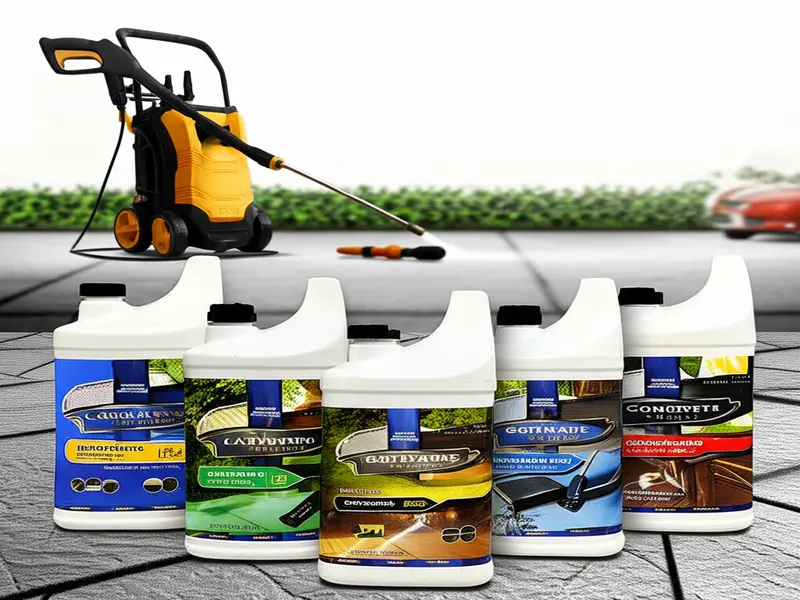 Pressure Washer Detergent Guide Infographic comparing different types of pressure washer detergents and their primary uses