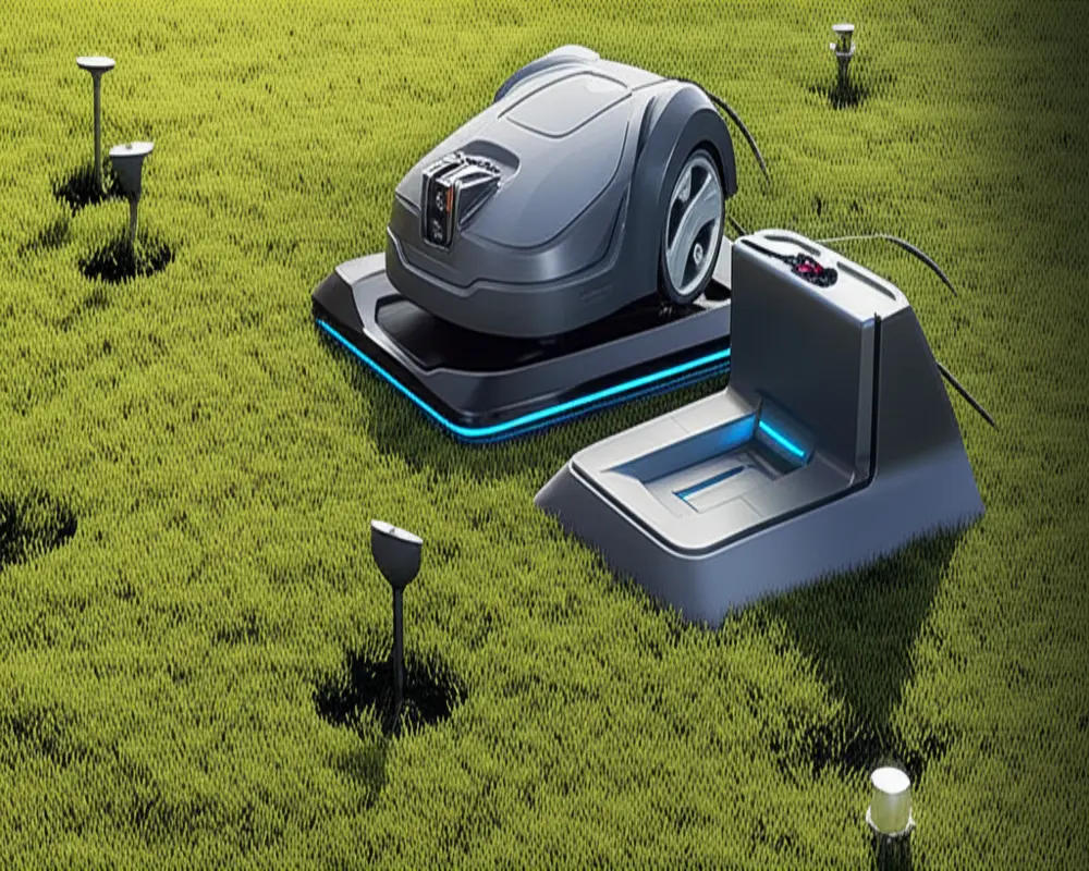 Robotic mower charging station setup