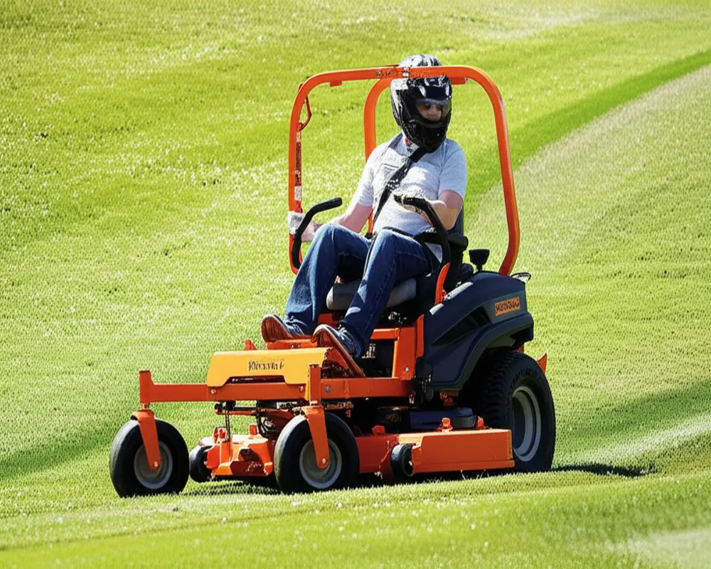 Safe operation of zero turn mower on slopes to prevent rollovers