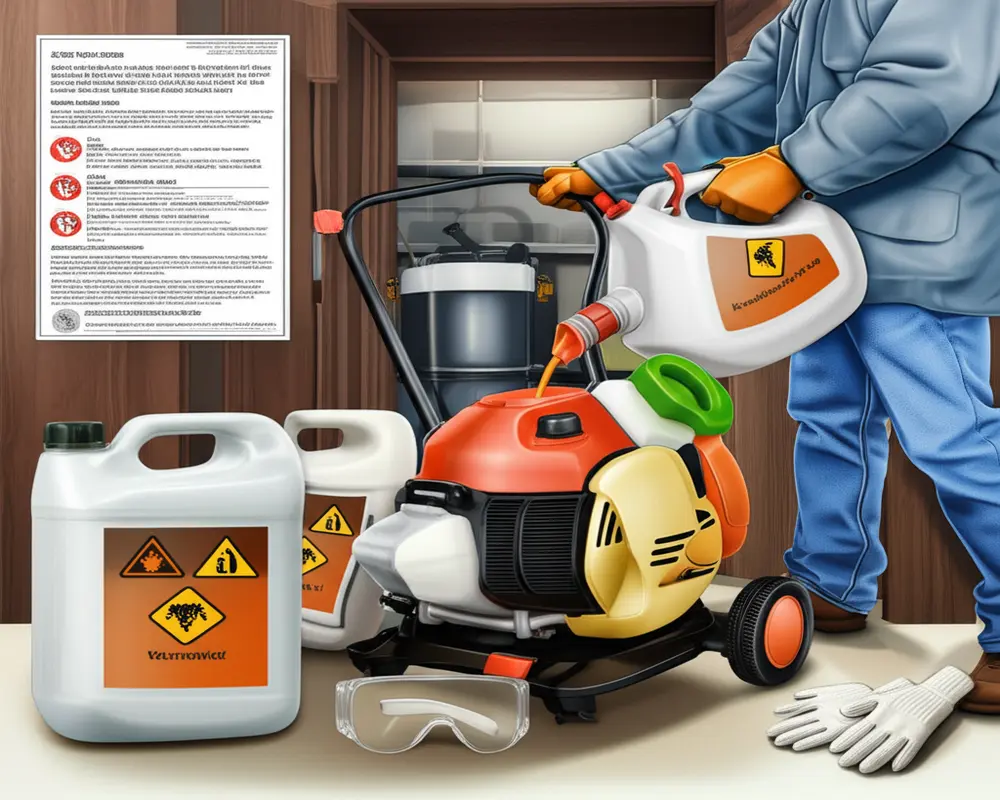 Safe storage and handling of leaf blower fuel mix