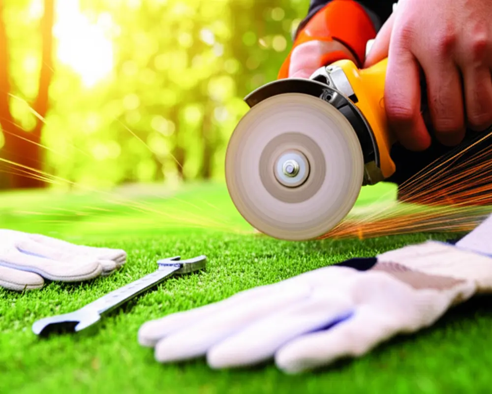 Sharpening lawn mower blade for optimal cutting performance during spring