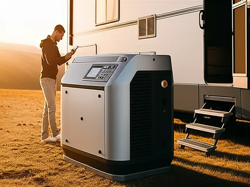 Modern smart RV generator with smartphone app control