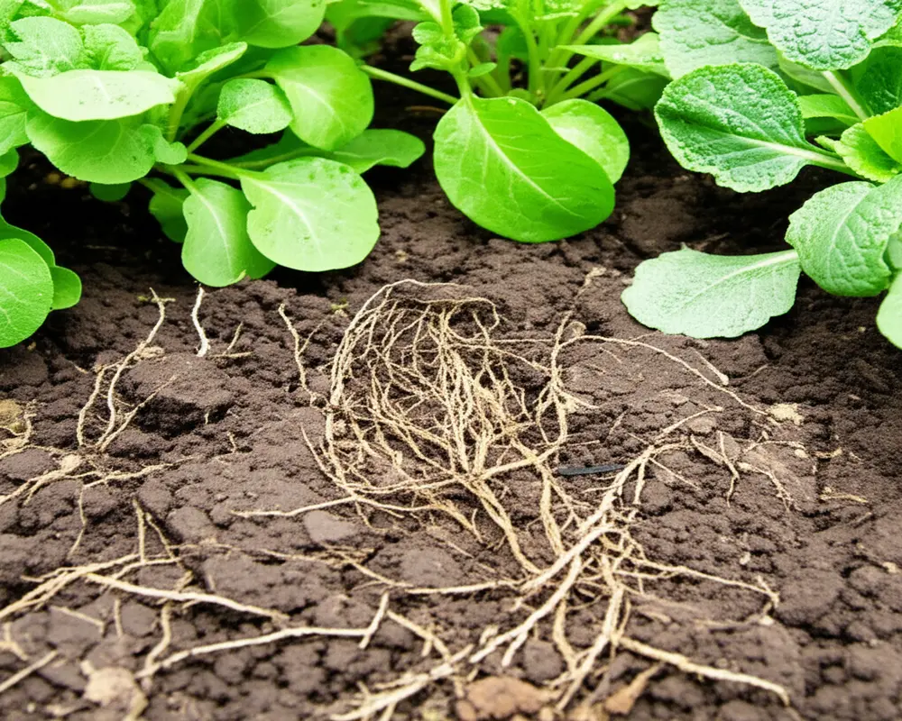 Visible signs of soil compaction in garden bed