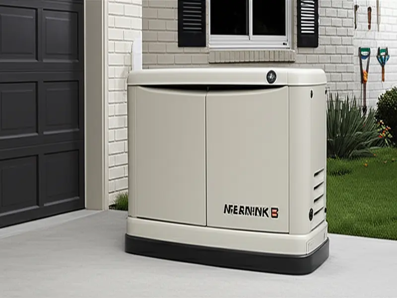 Affordable standby generator powering essential home appliances during an outage