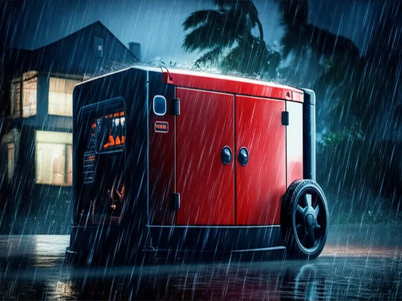 Storm-resistant generator protecting a home during a hurricane Storm-resistant generator protecting a home during a hurricane