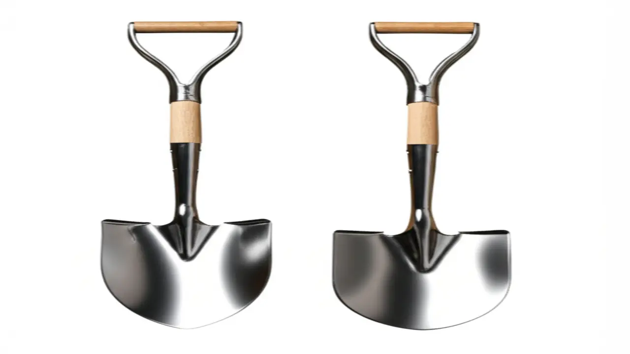 Side-by-side comparison of Trenching Spade and Regular Spade