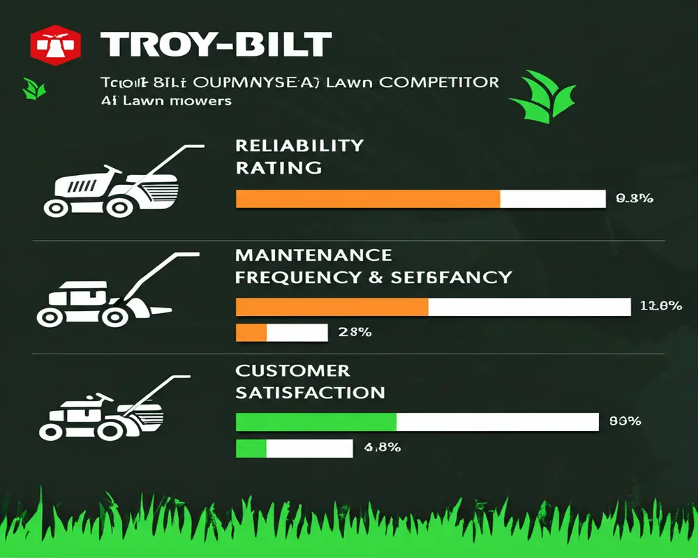 Comparison chart of Troy-Bilt lawn mower reliability versus competitors