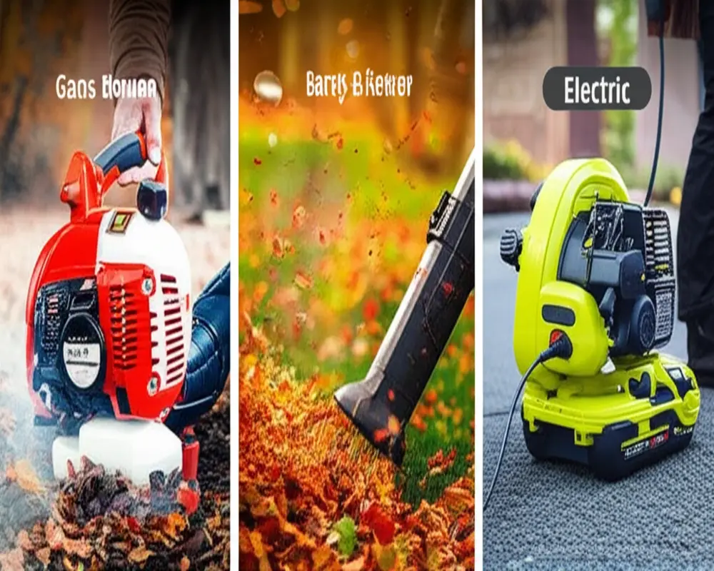 Comparison of gas, battery, and electric leaf blowers for wet leaves